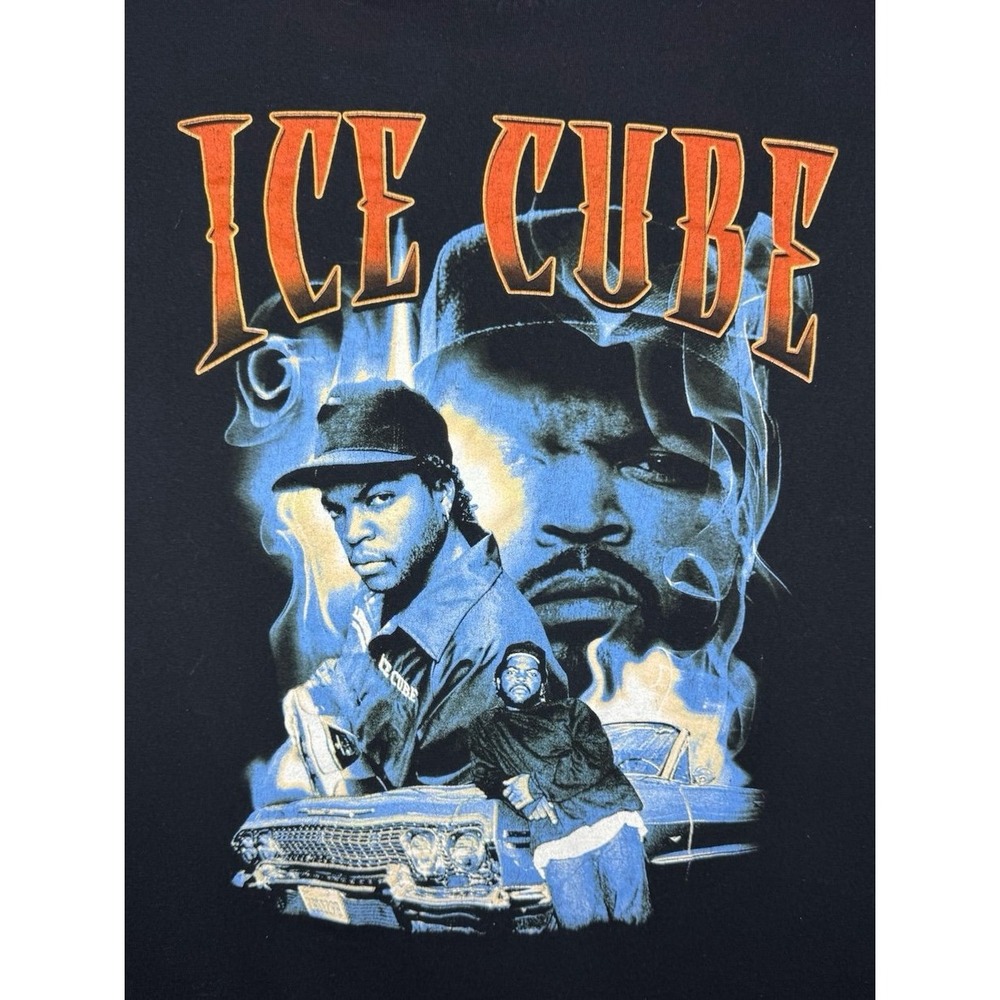 Ice Cube Rapper‎ Big Graphic Rap T-Shirt Vintage Style T-Shirt Sz Mens Medium